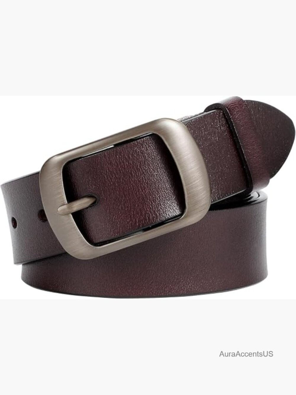 Fashion Leather Belt for Jeans Pants with Solid Pin Buckle 1.3" Wide